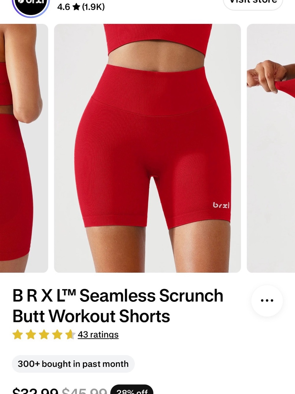 Women's Seamless Scrunch Butt Workout Shorts - Green Sz M
